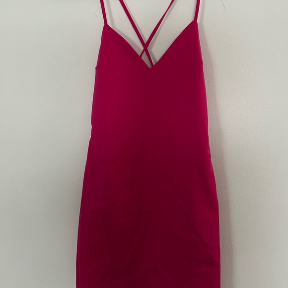 Fuchsia scrappy mini dress - Picture 2 of 5